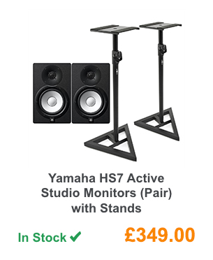 Yamaha HS7 Active Studio Monitors (Pair) with Stands.