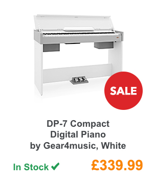 DP-7 Compact Digital Piano by Gear4music, White.