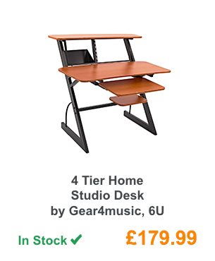 4 Tier Home Studio Desk by Gear4music, 6U.