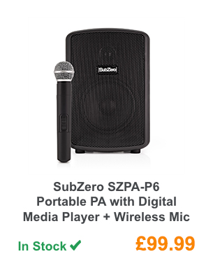 SubZero SZPA-P6 Portable PA with Digital Media Player + Wireless Mic.