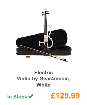 Electric Violin by Gear4music, White.