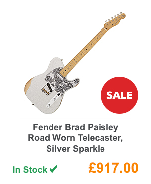 Fender Brad Paisley Road Worn Telecaster, Silver Sparkle.