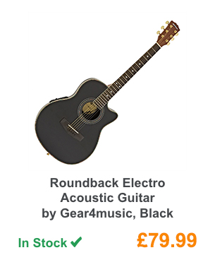 Roundback Electro Acoustic Guitar by Gear4music, Black.
