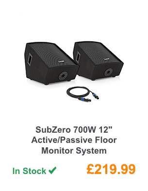 SubZero 700W 12'' Active/Passive Floor Monitor System.