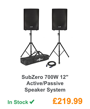 SubZero 700W 12'' Active/Passive Speaker System.