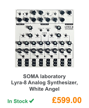 SOMA laboratory Lyra-8 Analog Synthesizer, White Angel.