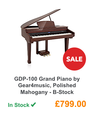 GDP-100 Grand Piano by Gear4music, Polished Mahogany - B-Stock.