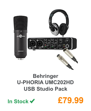 Behringer U-PHORIA UMC202HD USB Studio Pack.