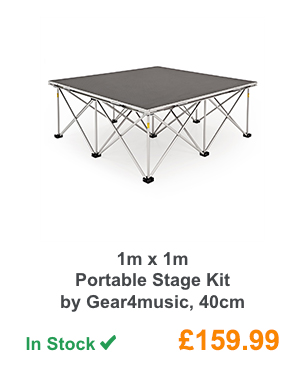 1m x 1m Portable Stage Kit by Gear4music, 40cm.