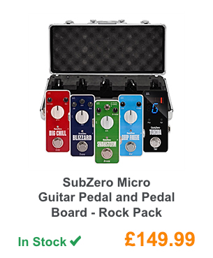 SubZero Micro Guitar Pedal and Pedal Board - Rock Pack.