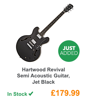 Hartwood Revival Semi Acoustic Guitar, Jet Black.