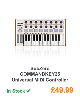 SubZero COMMANDKEY25 Universal MIDI Controller.