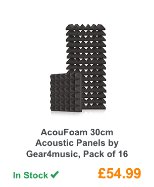 AcouFoam 30cm Acoustic Panels by Gear4music, Pack of 16.
