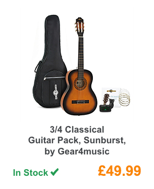 3/4 Classical Guitar Pack, Sunburst, by Gear4music.