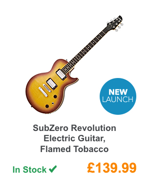 SubZero Revolution Electric Guitar, Flamed Tobacco.