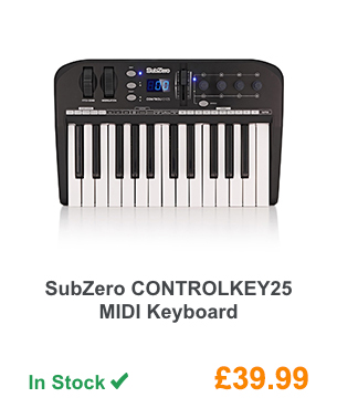 SubZero CONTROLKEY25 MIDI Keyboard.