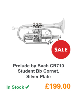 Prelude by Bach CR710 Student Bb Cornet, Silver Plate.