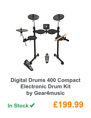 Digital Drums 400 Compact Electronic Drum Kit by Gear4music.