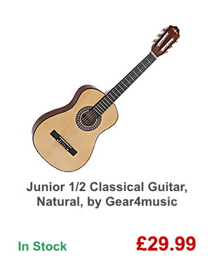 Junior 1/2 Classical Guitar, Natural, by Gear4music.