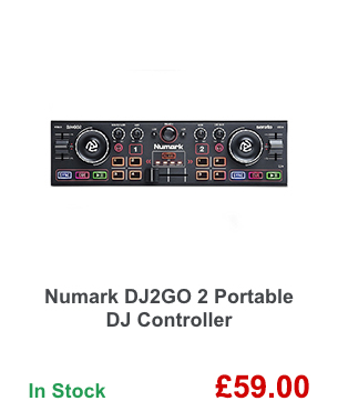 Numark DJ2GO 2 Portable DJ Controller.