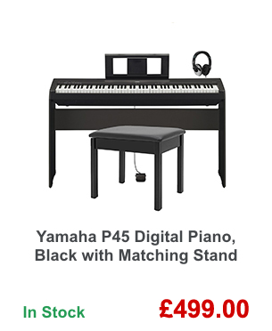 Yamaha P45 Digital Piano, Black with Matching Stand.