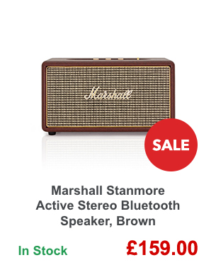 Marshall Stanmore Active Stereo Bluetooth Speaker, Brown.