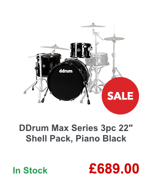 DDrum Max Series 3pc 22 inch Shell Pack, Piano Black.