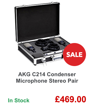 AKG C214 Condenser Microphone Stereo Pair.