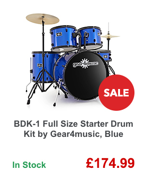 BDK-1 Full Size Starter Drum Kit by Gear4music, Blue.