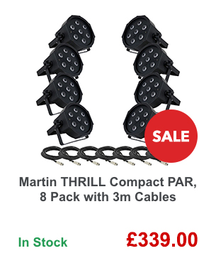 Martin THRILL Compact PAR, 8 Pack with 3m Cables.