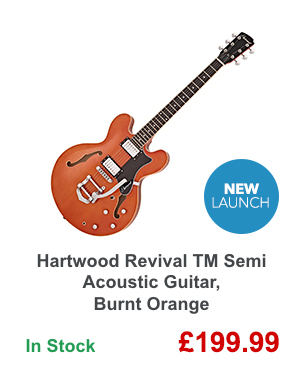 Hartwood Revival TM Semi Acoustic Guitar, Burnt Orange.