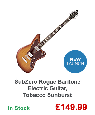 SubZero Rogue Baritone Electric Guitar, Tobacco Sunburst.