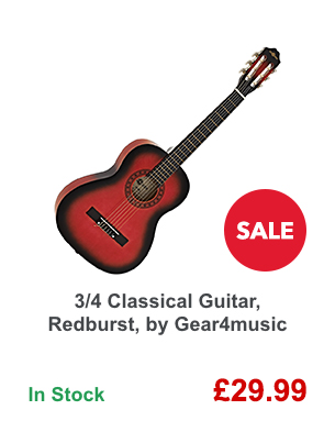 3/4 Classical Guitar, Redburst, by Gear4music.