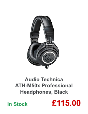 Audio Technica ATH-M50x Professional Headphones, Black.