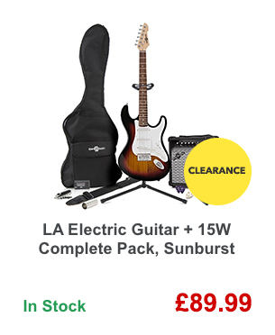 LA Electric Guitar + 15W Complete Pack, Sunburst.