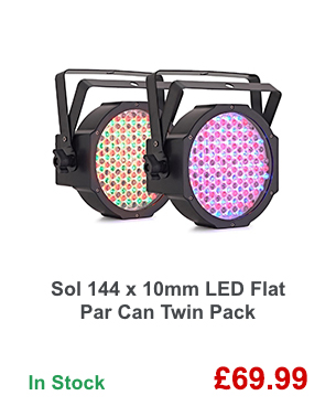 Sol 144 x 10mm LED Flat Par Can Twin Pack