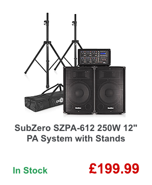 SubZero SZPA-612 250W 12 Inch PA System with Stands
