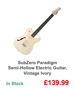SubZero Paradigm Semi-Hollow Electric Guitar, Vintage Ivory