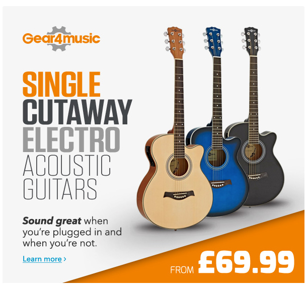 gear4music Single Cutaway Electro Acoustic Guitars