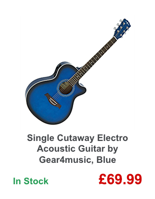 Single Cutaway Electro Acoustic Guitar by Gear4music, Blue