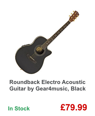 Roundback Electro Acoustic Guitar by Gear4music, Black
