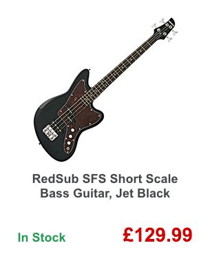 RedSub SFS Short Scale Bass Guitar, Jet Black