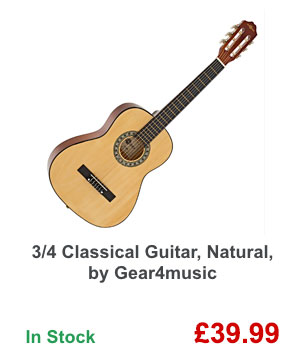 3/4 Classical Guitar, Natural, by Gear4music
