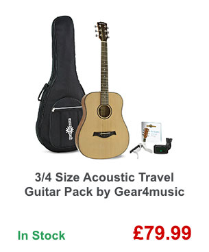 3/4 Size Acoustic Travel Guitar Pack by Gear4music
