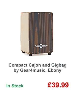 Compact Cajon and Gigbag by Gear4music, Ebony