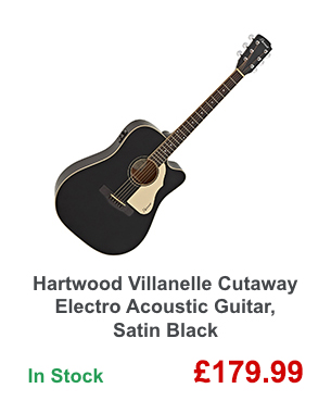 Hartwood Villanelle Cutaway Electro Acoustic Guitar, Satin Black