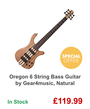 Oregon 6 String Bass Guitar by Gear4music, Natural