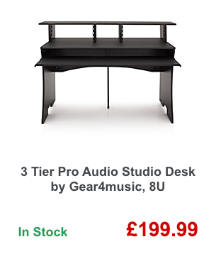 3 Tier Pro Audio Studio Desk by Gear4music, 8U