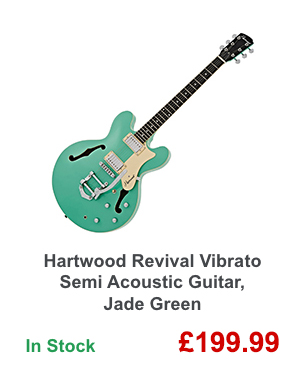 Hartwood Revival Vibrato Semi Acoustic Guitar, Jade Green
