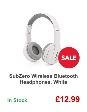 SubZero Wireless Bluetooth Headphones, White